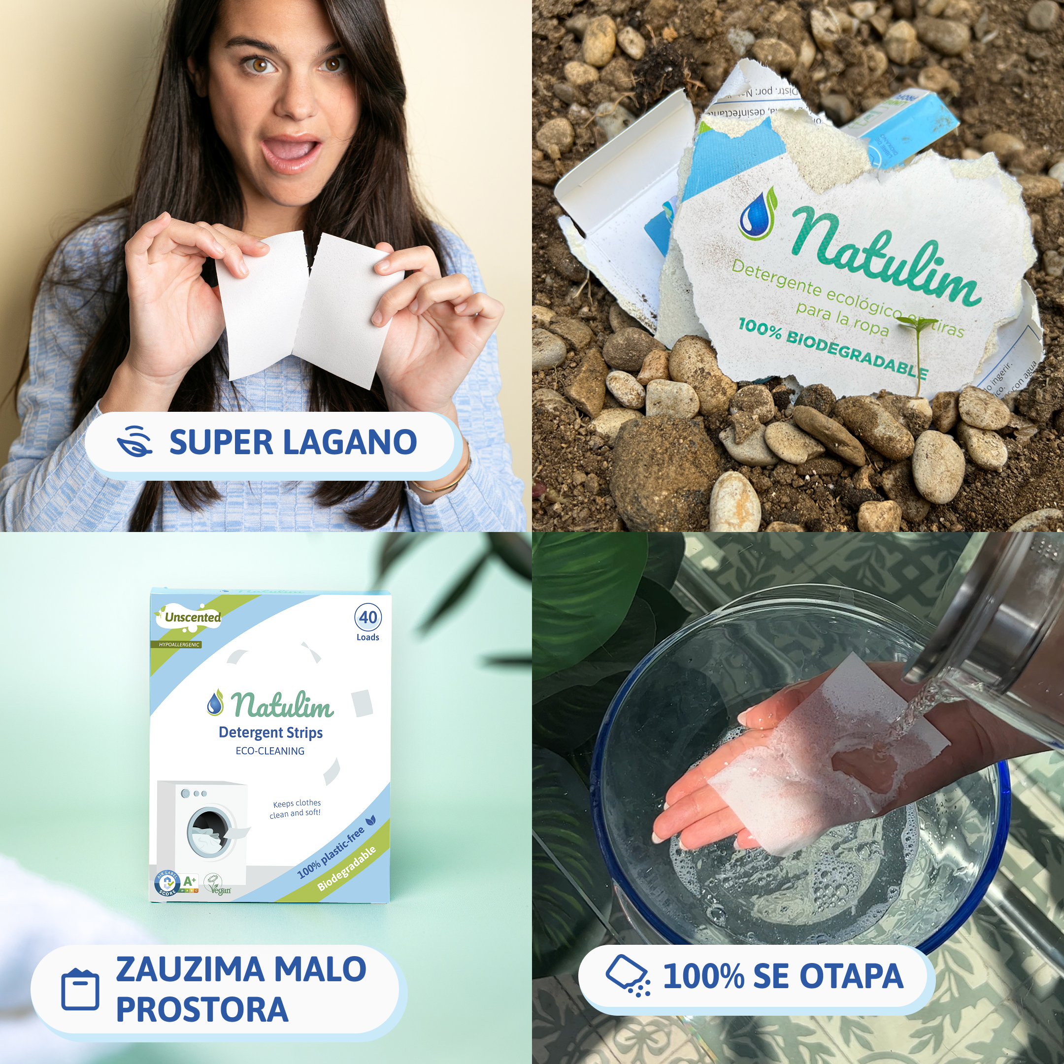 Eco ταινίες πλυντηρίου Natulim — 40 πλύσεις χωρίς πλαστικό